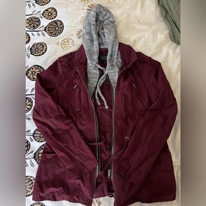 Light Jacket with faux hoodie detail. M